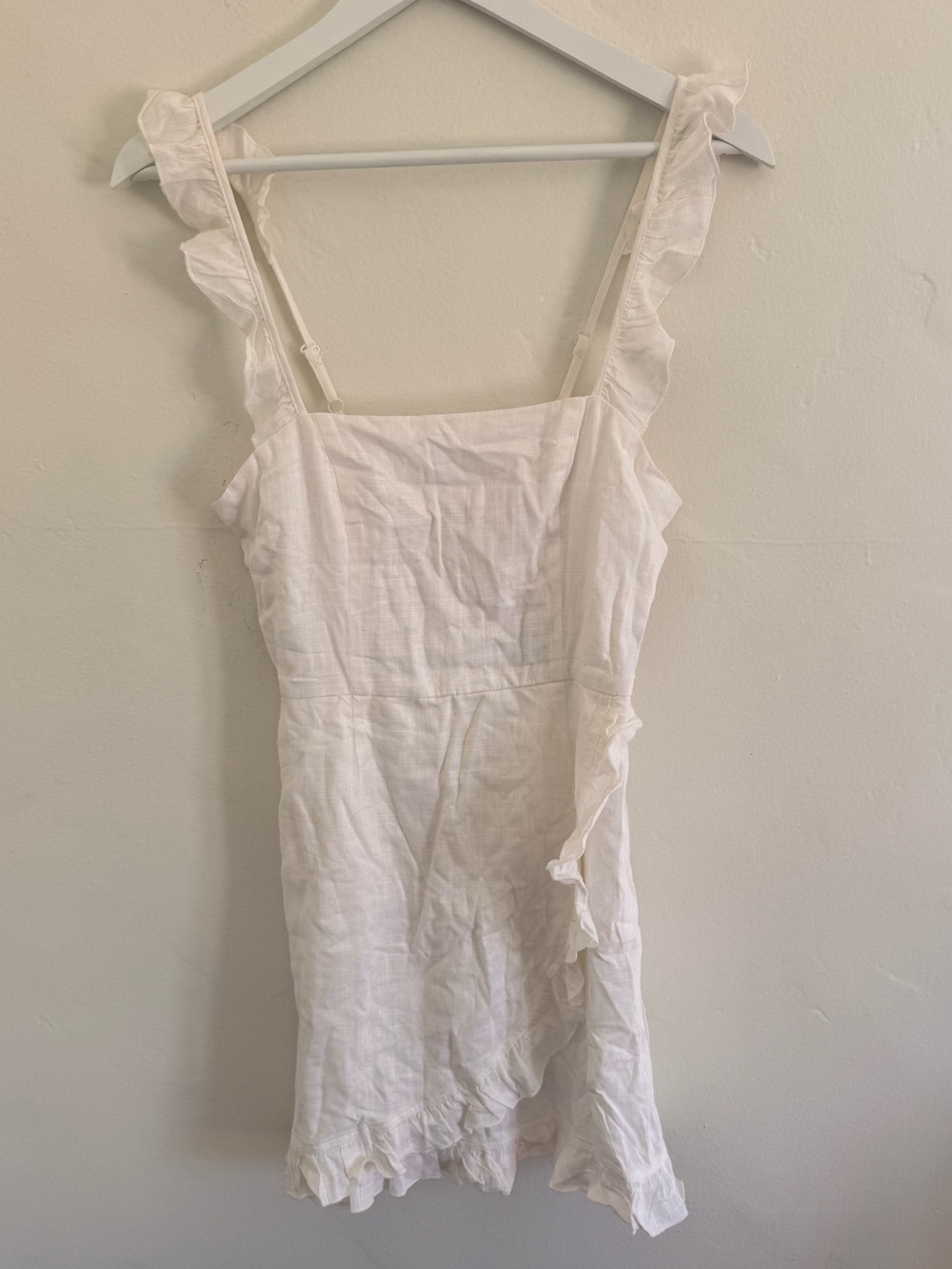 Showpo White Mini Dress with Ruffle Straps